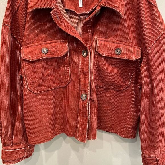 NWT Avec Les Filles Dark Red Corduroy Shacket - Size: Large - Picture 4 of 11